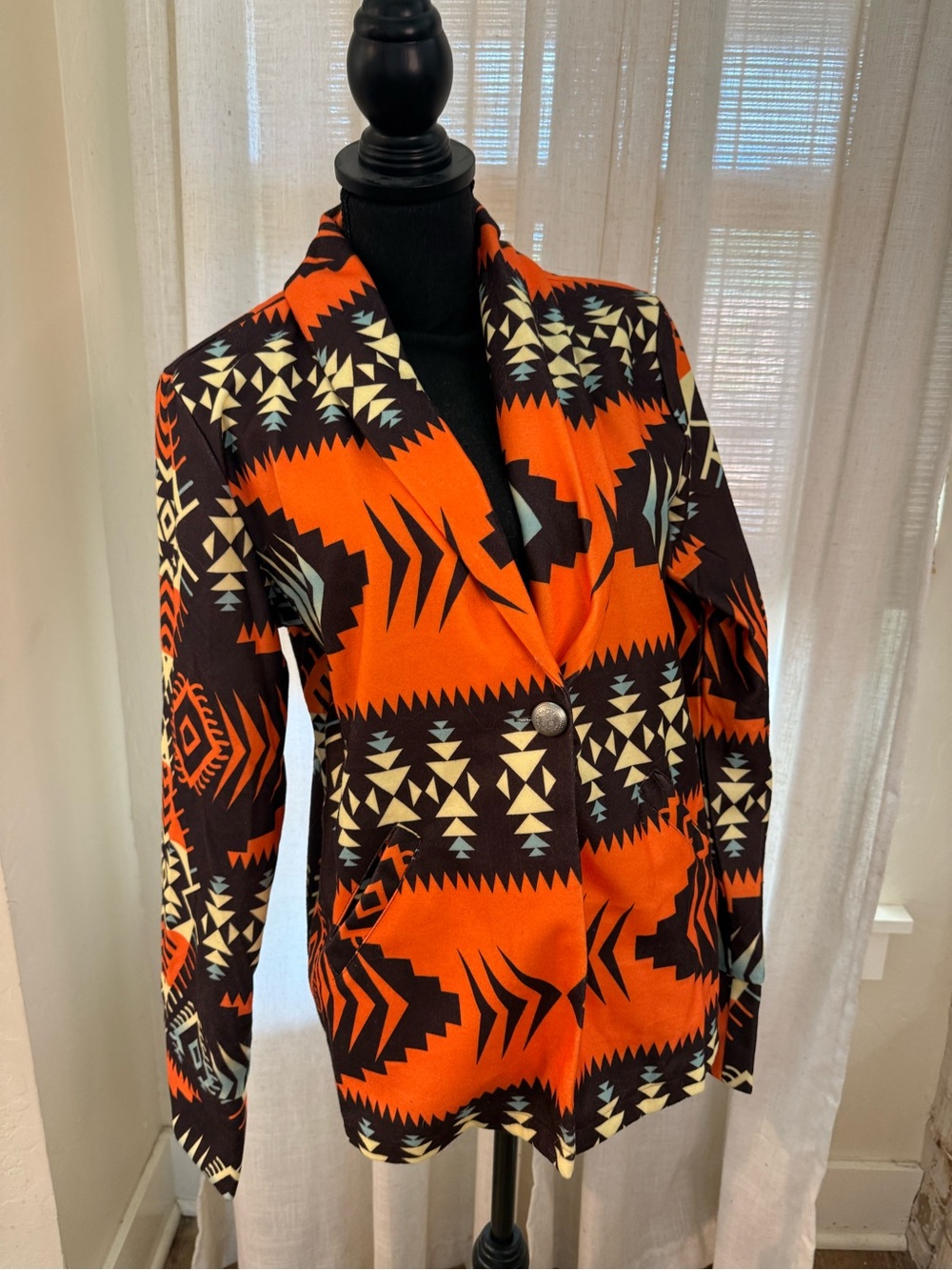 MISSLOOK Orange and Black Patterned Jacket